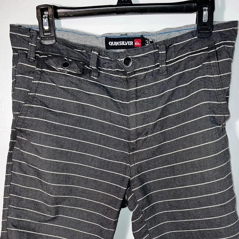 QuickSilver,31, Mong‎ Talk fixed waist striped 5 pocketed heavy cotton shorts
